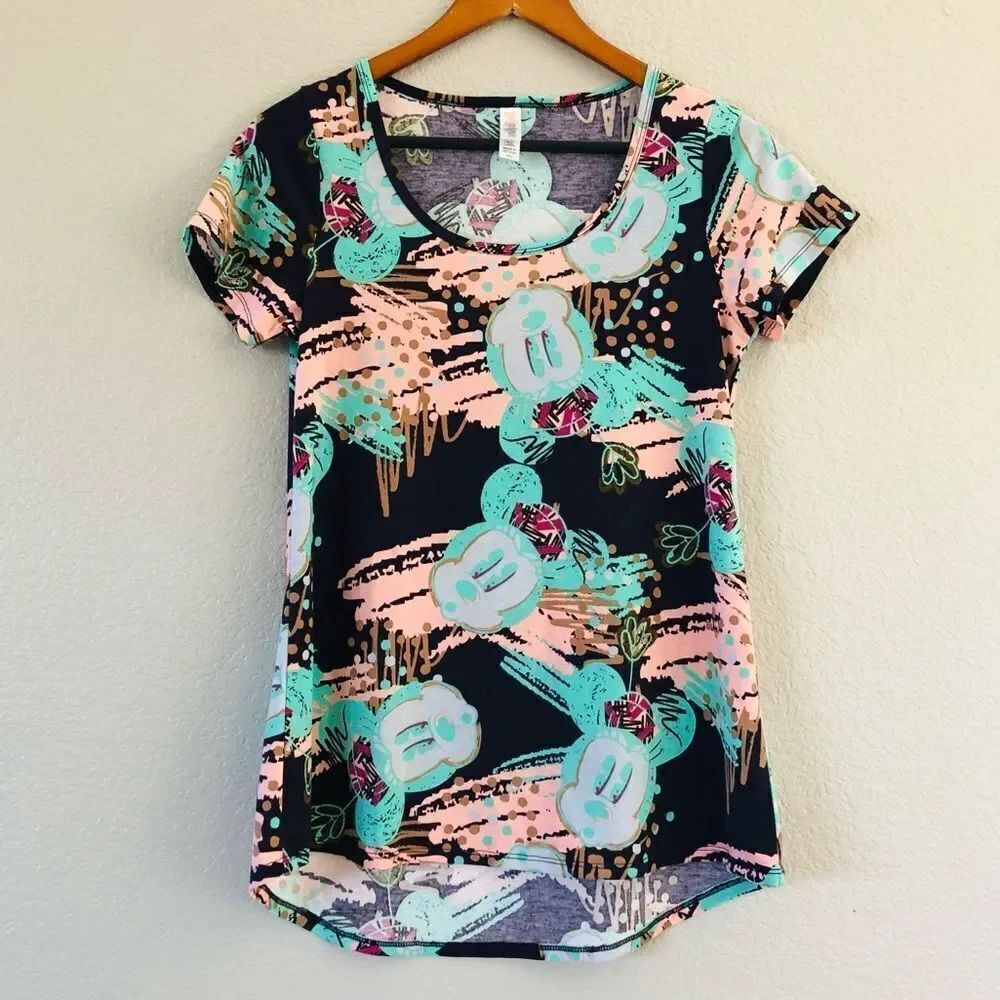 LuLaRoe Minnie Mouse Print Short Sleeve Top XXS